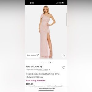 PEARL EMBELLISHED
SOFT TIE ONE
SHOULDER GOWN